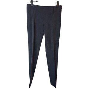 Theory Size 2 Wool Blend Slim-Fit Trousers Dark Gray Tweed